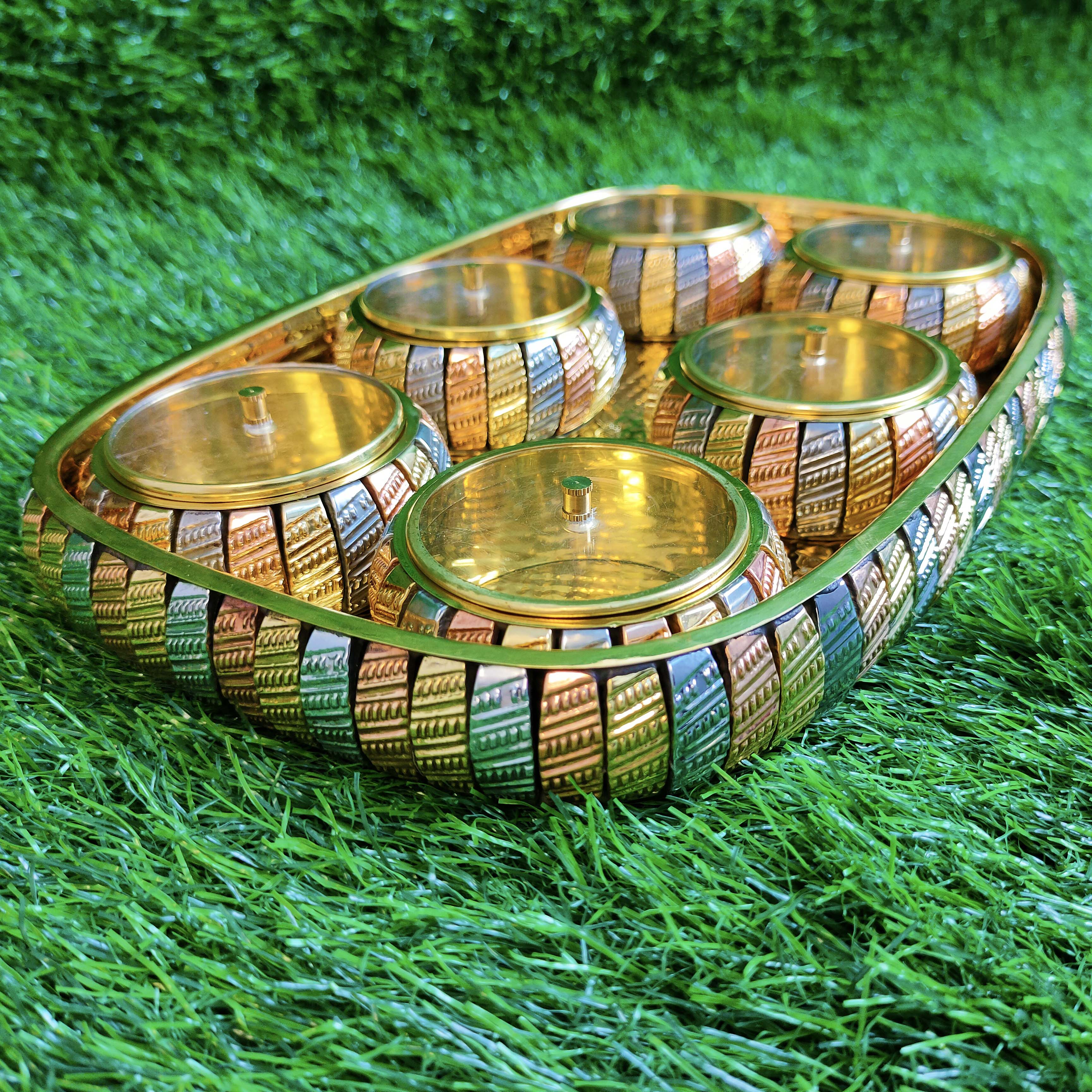 brass dry fruit tray return gift