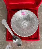 German Silver Bowl with Spoon