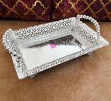 Heritage German silver rectangular tray with elegant craftsmanship, ideal for marriage decorations, gift arrangements, and festive displays.