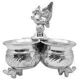 GERMAN SILVER CHOPALA GIFT ITEM SET OF 3 BOWLS ATTACHED. (Pack of 2)