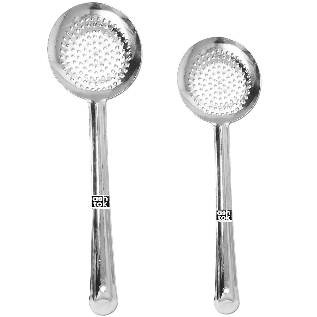 Stainless Steel Skimmer Slotted Spoon, Serving Spoon Spatula for Your Kitchen, Pack of 2.