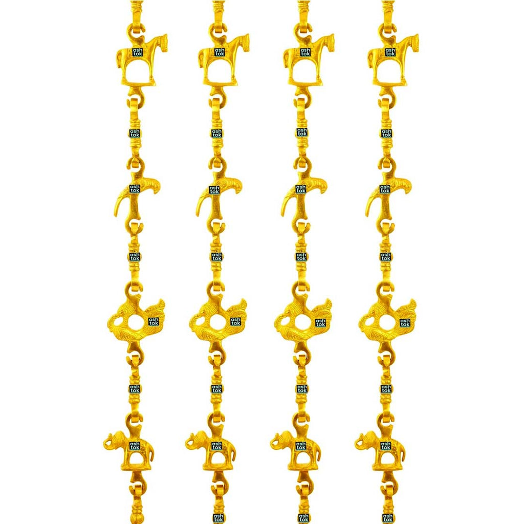 Brass Chains for Swing, Jhula Chain, Swing Chain Hooks and Accessories, Color - Golden. Height  71 Inches.