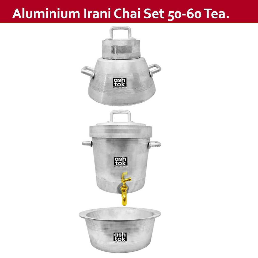 Irani Chai Set, Aluminum Chai Set, Canteen ware. Handa, Samawar and Patila