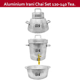Irani Chai Set, Aluminum Chai Set, Canteen ware. Handa, Samawar and Patila