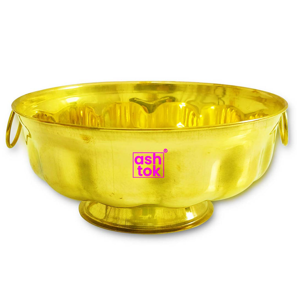 Ashtok brass decorative bowl, handcrafted return gift for housewarming, weddings and cultural celebrations