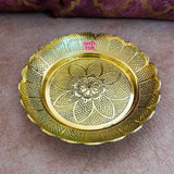 Ashtok handcrafted brass sweet plate-bowl premium return gift for weddings, housewarming, and festivals