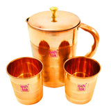 Ayurvedic copper water jug and tumbler set, premium drinkware for home, office and wellness routines.