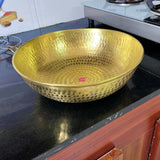 Premium brass cake mixing bowl set, perfect marriage gift item for weddings and housewarming ceremonies.
