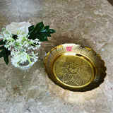 Handcrafted brass sweet plate with bowl, ideal return gift for marriage, engagement, and housewarming functions.