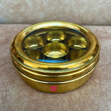 Brass Masala Dabba With Glass Lid, Spice Box, Storage Box with 7 Cup Bowls