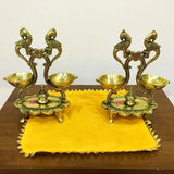 Brass Diyas with Stand, Best Home Decor Oil Lamps, Gift item.