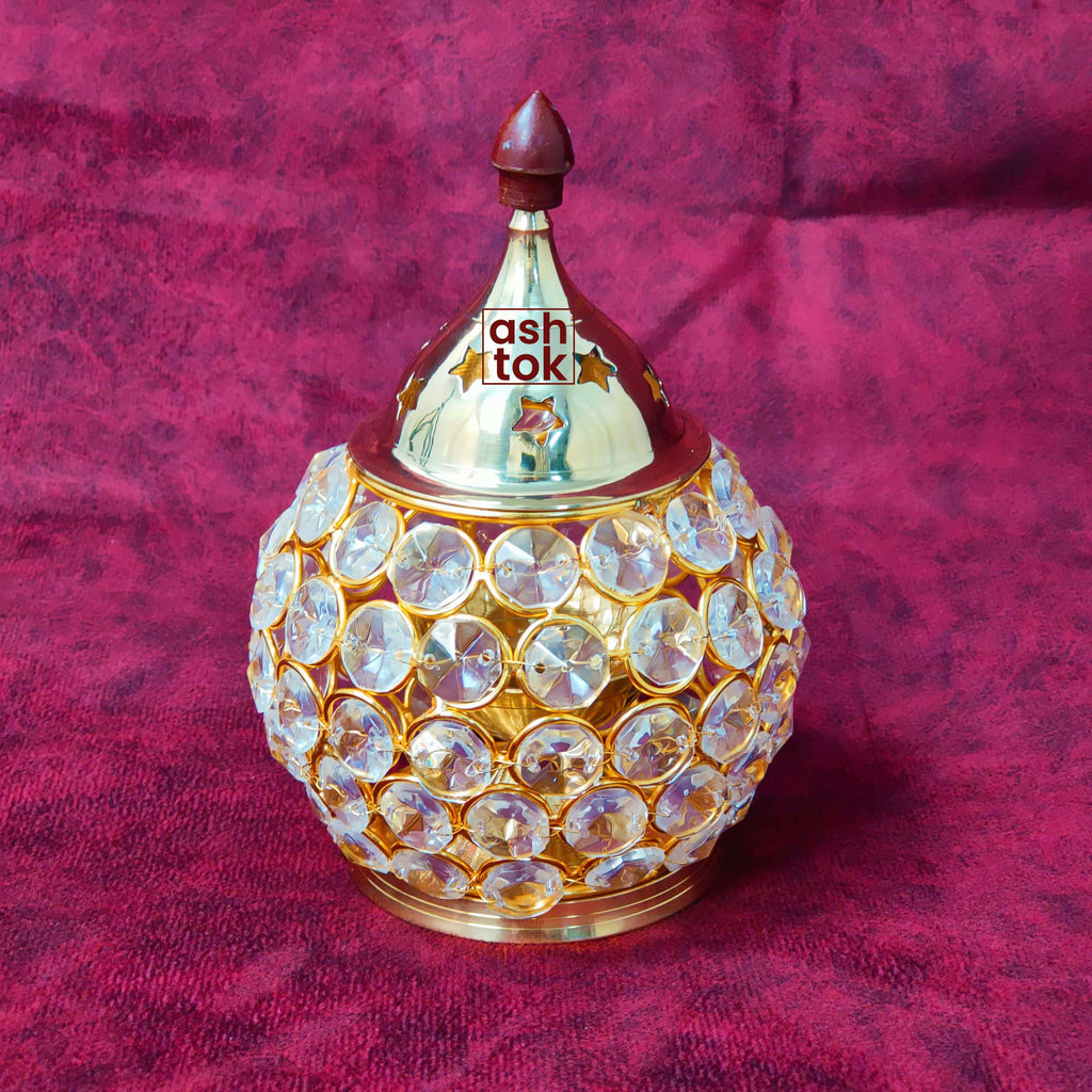 Crystal diya, brass diya, Akhand Diya, Diwali Diya, Deepam, Tea Light Holder (Set of 10)