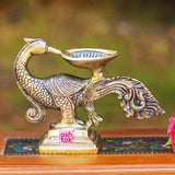 Brass Peacock Diya, Deepam with traditional antique design, Diya for home decoration, Gift Item
