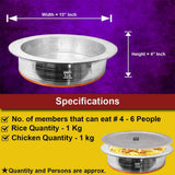 Commercial heavy-duty biryani handi with lid, perfect for restaurants, hotels and catering kitchen operations 15 inch