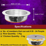 Commercial heavy-duty biryani handi with lid, perfect for restaurants, hotels and catering kitchen operations 21 inch