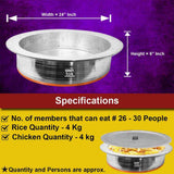 Commercial heavy-duty biryani handi with lid, perfect for restaurants, hotels and catering kitchen operations 24 inch
