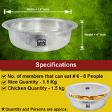 Hotelware biryani pot with flat base and lid, built for bulk cooking and commercial food preparation 14 inch diameter