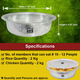 Hotelware biryani pot with flat base and lid, built for bulk cooking and commercial food preparation 15 inch diameter  
