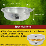 Hotelware biryani pot with flat base and lid, built for bulk cooking and commercial food preparation 16 inch diameter