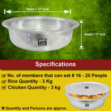 Hotelware biryani pot with flat base and lid, built for bulk cooking and commercial food preparation 17 inch diameter