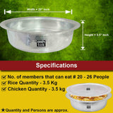 Hotelware biryani pot with flat base and lid, built for bulk cooking and commercial food preparation 20 inch diameter