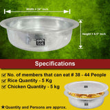 Hotelware biryani pot with flat base and lid, built for bulk cooking and commercial food preparation 24 inch diameter