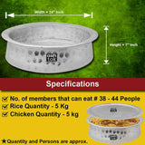 Hyderabadi biryani handi for hotels, restaurants and catering, built for traditional dum cooking and serving diameter 24 Inch