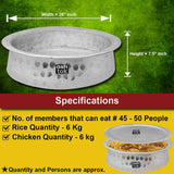 Hyderabadi Aluminium biryani handi for hotels, restaurants and catering, built for traditional dum cooking and serving diameter 26 Inch