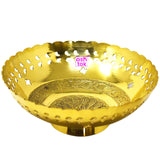 Luxury handcrafted brass fruit bowl, elegant gift item for weddings, housewarming ceremonies and festive occasions.