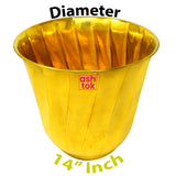 Luxury brass vase planter for home decoration, stylish display piece for flowers and indoor plants.