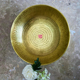 Premium brass mixing bowl for baking and serving, ideal wedding gift and kitchen accessory.
