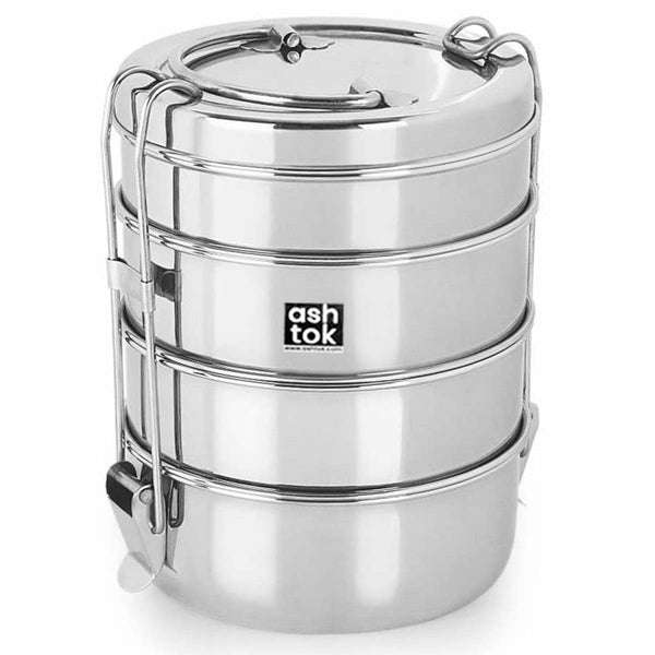 Amazon.com: WG inc Stainless steel Lunch Box For Kids & Adults Traditional  Indian Tiffin Bento Three Compartment Food Storage Container - Best for  Work/School/Office/Camping- Dishwasher safe (3 Tier) : Clothing, Shoes &