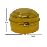 Plain Pure Brass Sindoor box/ Dabba, KumKum Box