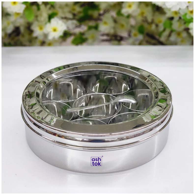 Stainless Steel Masala Box Set Spice Container Masala Dabba