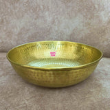 Traditional brass fruit salad bowl set, elegant serveware and marriage gift for special celebrations.